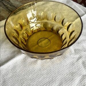 Amber Glass Serving Bowl - Durable Home Dining Bowl